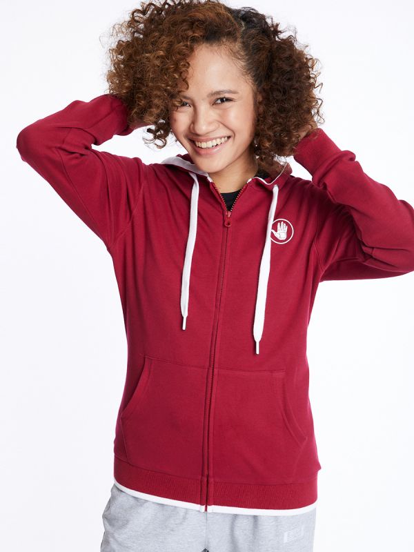 Women's SC Essential Hoodies เสื้อฮู้ด ผู้หญิง สีแดงเข้ม-25
