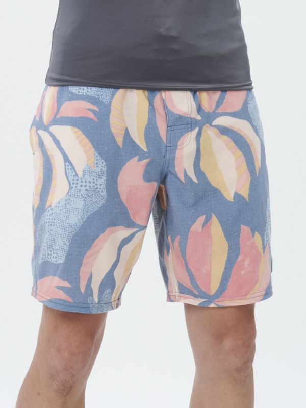 Men's Swimwear Broad Shorts - กางเกงขาสั้น ลายใบไม้ สี Griffin Grey