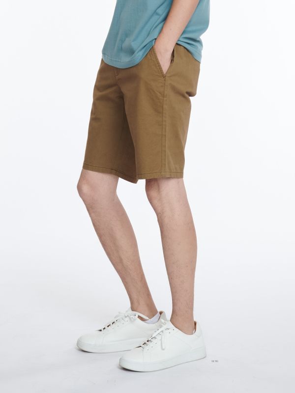 Men's Chino Shorts กางเกงขาสั้น สีกากีเข้ม-87