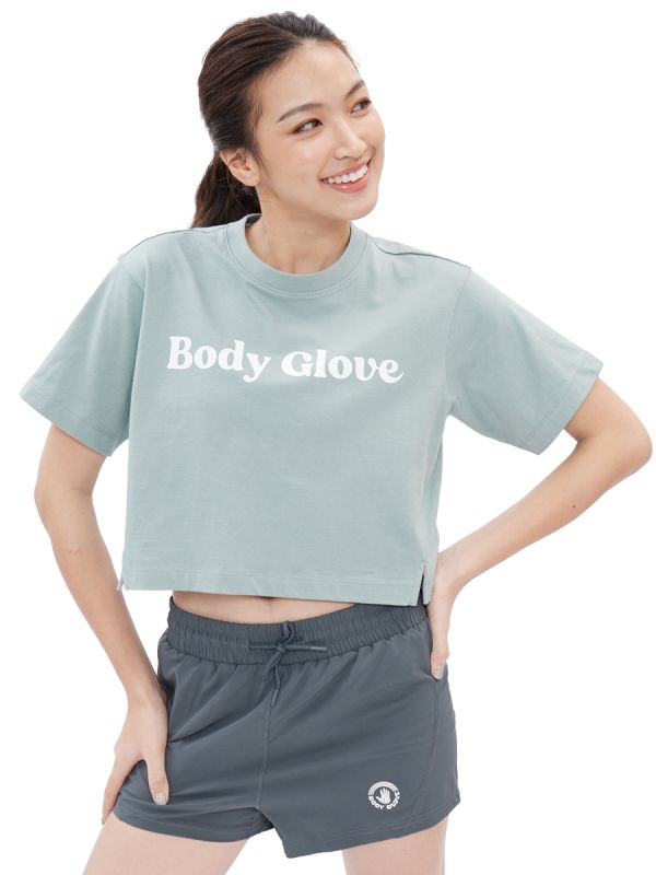 Women's SC Crop T-Shirt Fall 2023 - เสื้อยืดครอป ผู้หญิง สีเทา-71