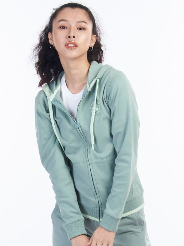 Women's SC Essential Hoodies เสื้อฮู้ด ผู้หญิง สีเทาอมเขียว-71