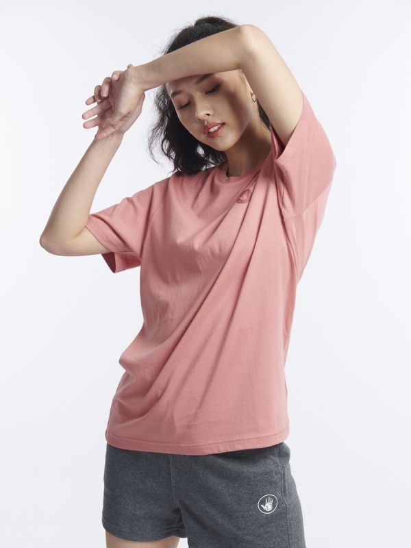 Unisex Basic T-Shirt เสื้อยืด สีชมพู-15