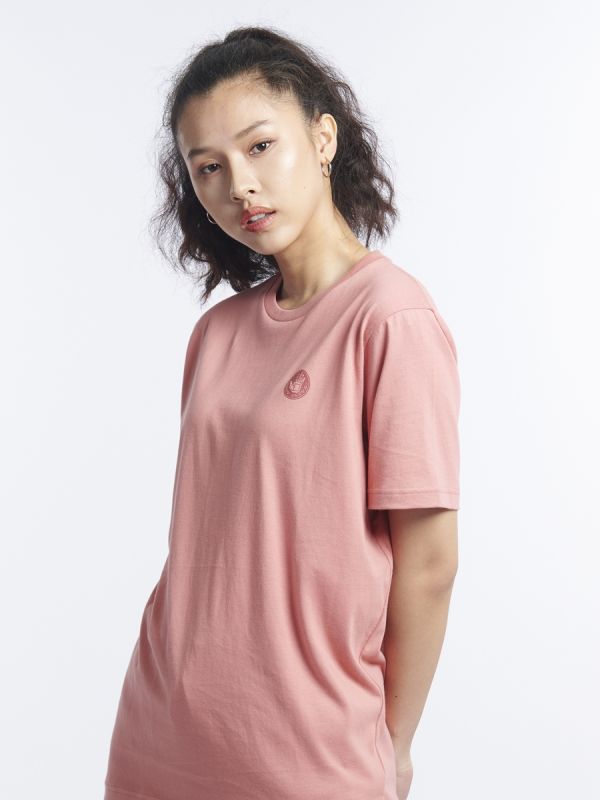 Unisex Basic T-Shirt เสื้อยืด สีชมพู-15