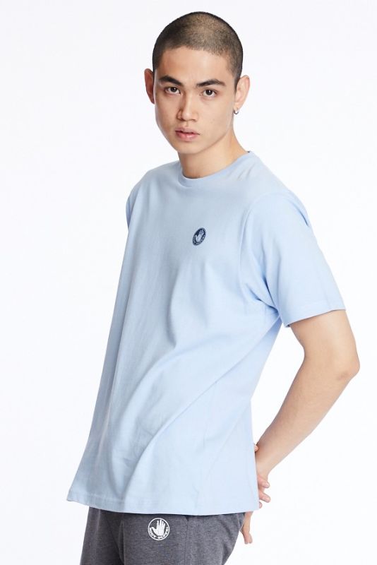 Unisex Basic T-Shirt เสื้อยืด สีฟ้า-12