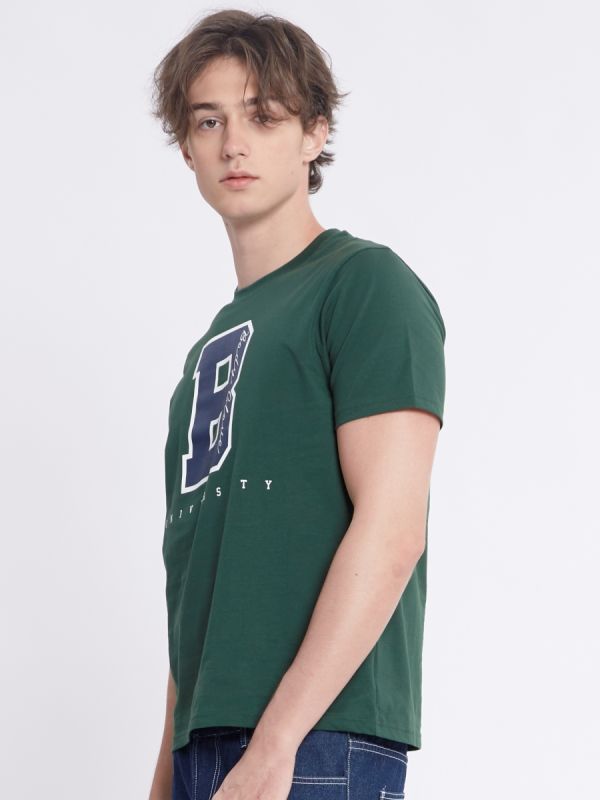 Men's SC University T-Shirt 2024 - Green เสื้อยืดแขนสั้น ลาย B สีเขียว
