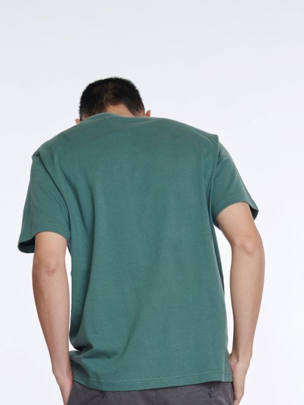 Unisex Basic T-Shirt Spring Summer เสื้อยืด  สีเขียวเข้ม-23