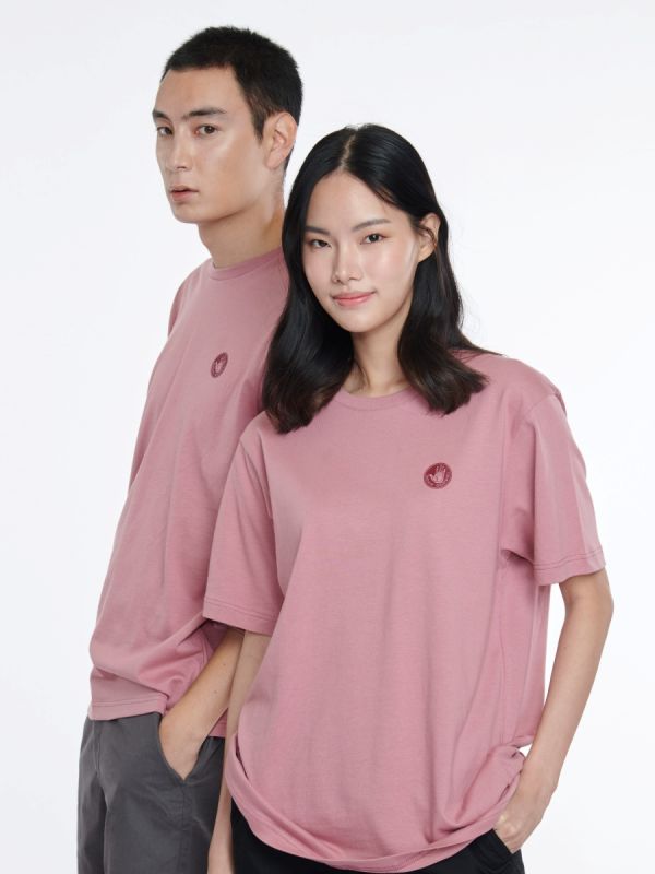 Unisex Basic T-Shirt Spring Summer เสื้อยืด  สีชมพู-75