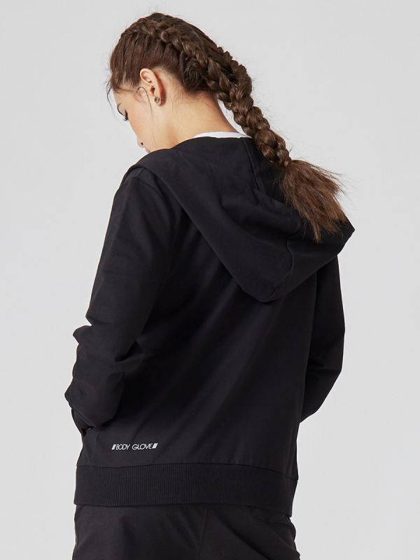 Women's Basic Hoodie 2022 เสื้อฮู้ดผู้หญิง สีดำ-01