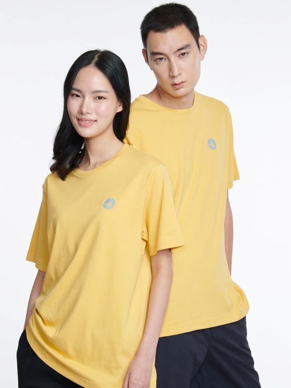 Unisex Basic T-Shirt Spring Summer เสื้อยืด สีเหลืองอ่อน-14
