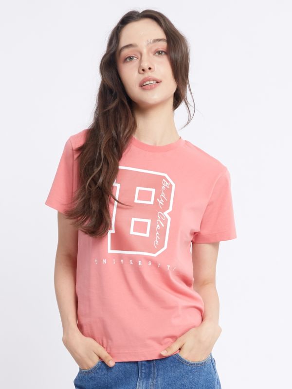 Women's SC University T-Shirt 2024 - Pink เสื้อยืดแขนสั้น ลาย B สีชมพู