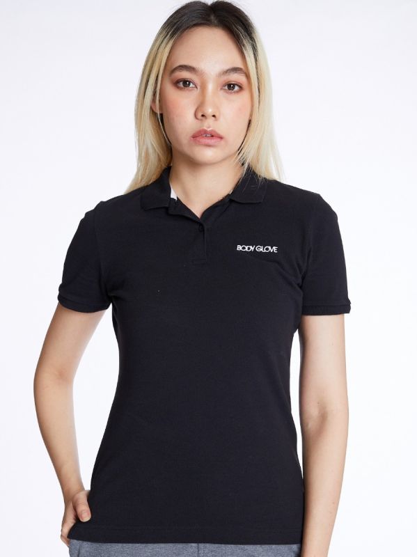 Women's CLASSIC POLO เสื้อโปโลผู้หญิง สีดำ-01