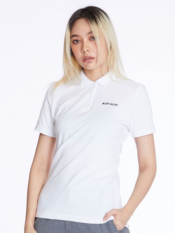 Women's CLASSIC POLO เสื้อโปโลผู้หญิง สีขาว-00