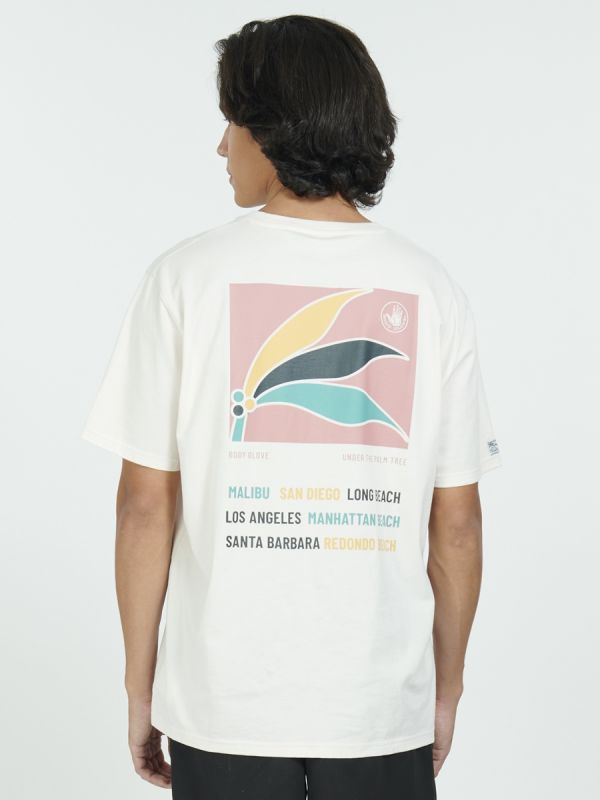 Men's CALIFORNIA DREAMIN Palm Tree T-Shirts เสื้อยืด สีครีม-10