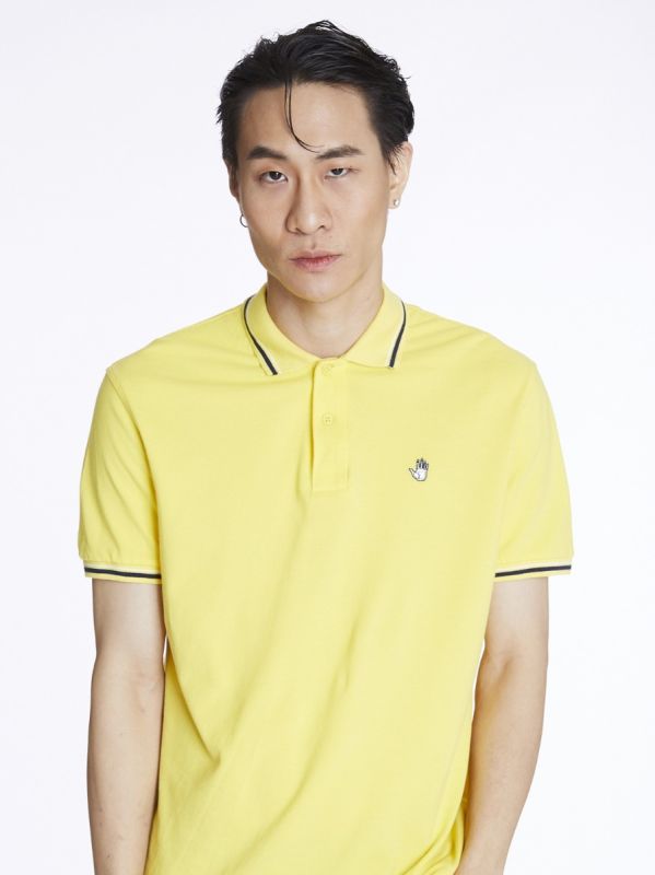 Men's STRIPE POLO เสื้อโปโลผู้ชาย สีเหลือง-04