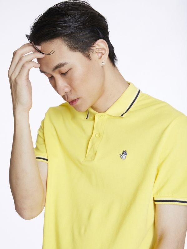 Men's STRIPE POLO เสื้อโปโลผู้ชาย สีเหลือง-04