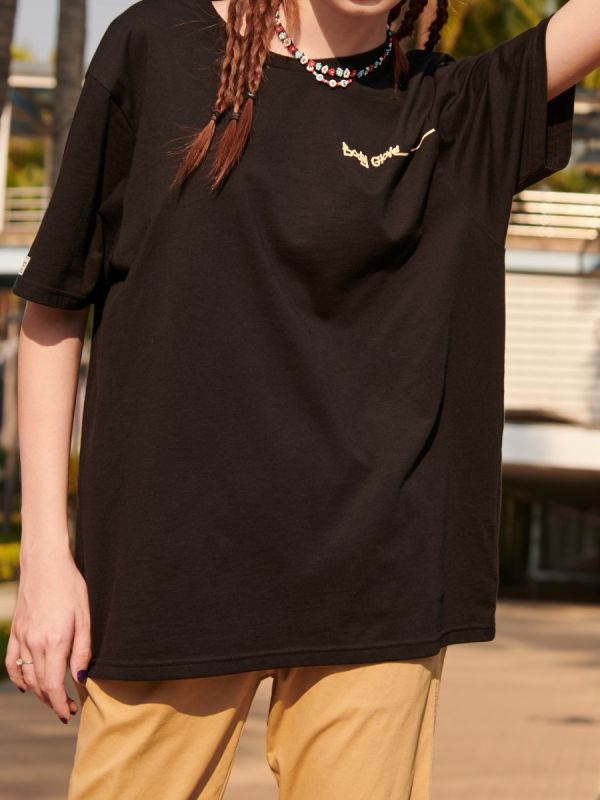 Men's CALIFORNIA DREAMIN Sun Print T-Shirts เสื้อยืด สีดำ-01