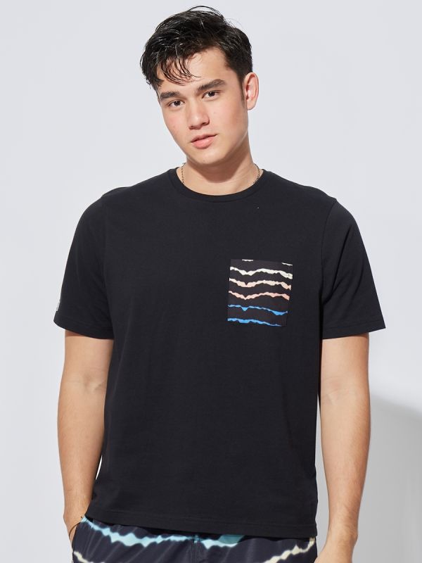 Men's WAVE OF CHANGE T-Shirt เสื้อยืดผู้ชาย สีดำ-01