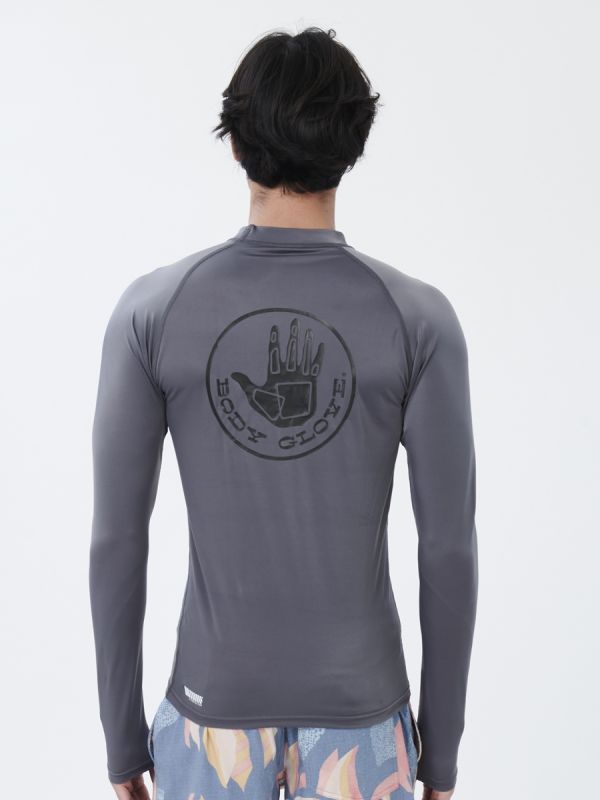 Men's Swimwear Rash Guard - เสื้อแขนยาว ลายโลโก้กลม สี DK.Grey-21
