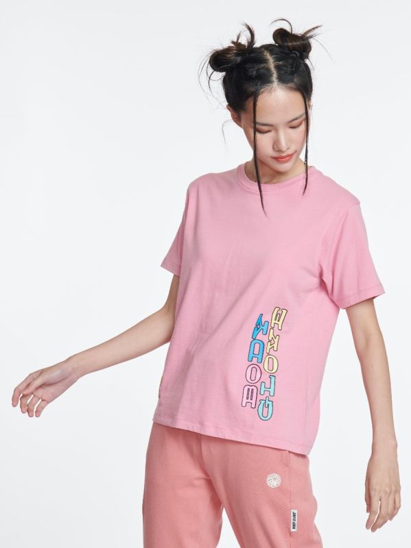 Women's SC BG Color T-Shirt เสื้อยืดผู้หญิง สีชมพู-15