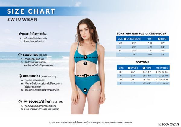Women's Swimwear Smoothies Sleek Rush Guard - ชุดว่ายน้ำผู้หญิง สี Sea Mist